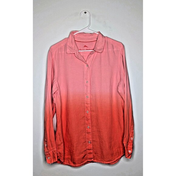 Tommy Bahama Other - Tommy Bahama Men’s Linen Shirt Pink Long Sleeve Button Down Medium